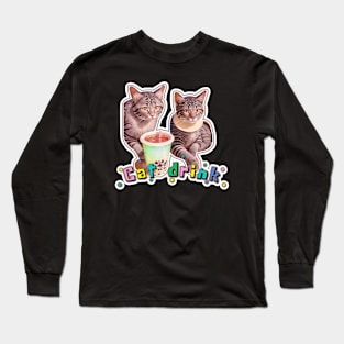 Cat Drink Lover Long Sleeve T-Shirt